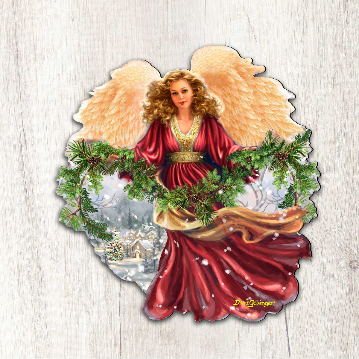 Snowfall Angel Holiday Door Decor by D. Gelsinger - Christmas Decor - 8461068H-DG