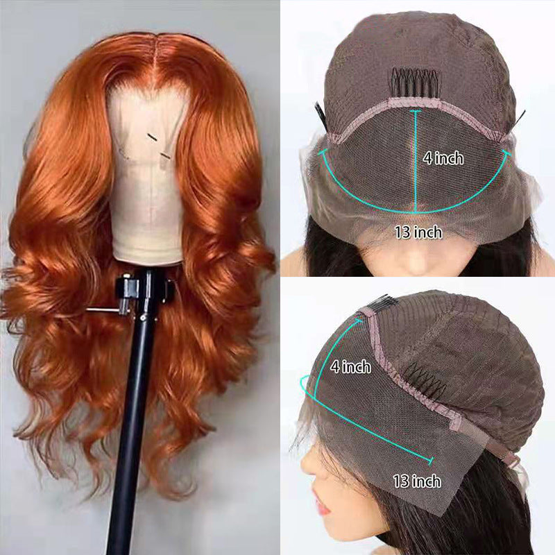 Dark Orange Wig Hair Set Smooth Hair