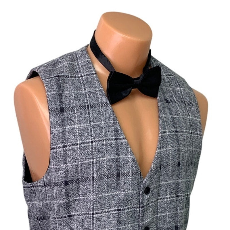 Mens Medium Plaid Sleeveless Vest Hat 1920s Gatsby Gangster Halloween Costume