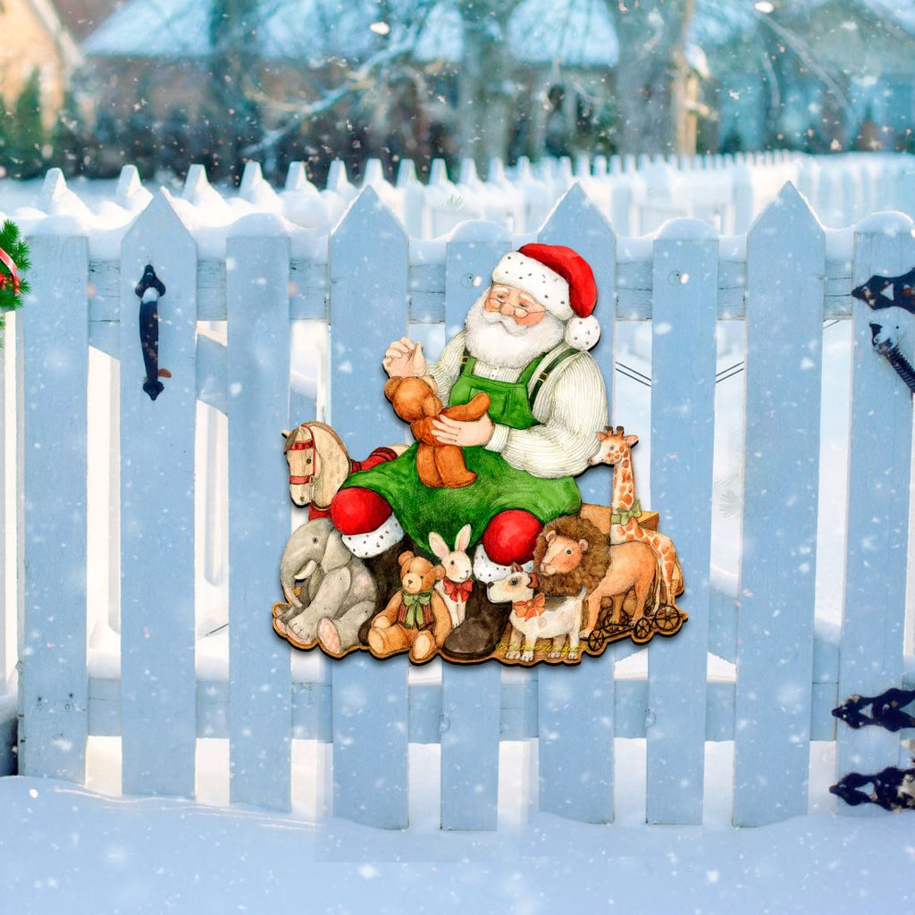 Merry Christmas Santa Door Decor By Susan Winget - Christmas Santa and Snowman Decoration