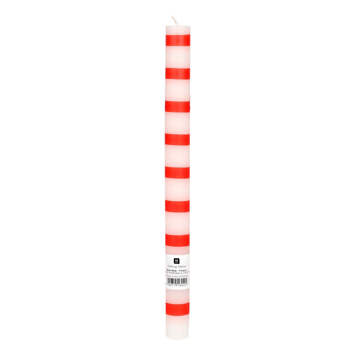 Red & White Stripe Candles, Sold Individually