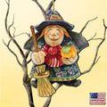 Halloween Witch Wooden Ornaments by G. DeBrekht - Thanksgiving Halloween Decor - 8158412
