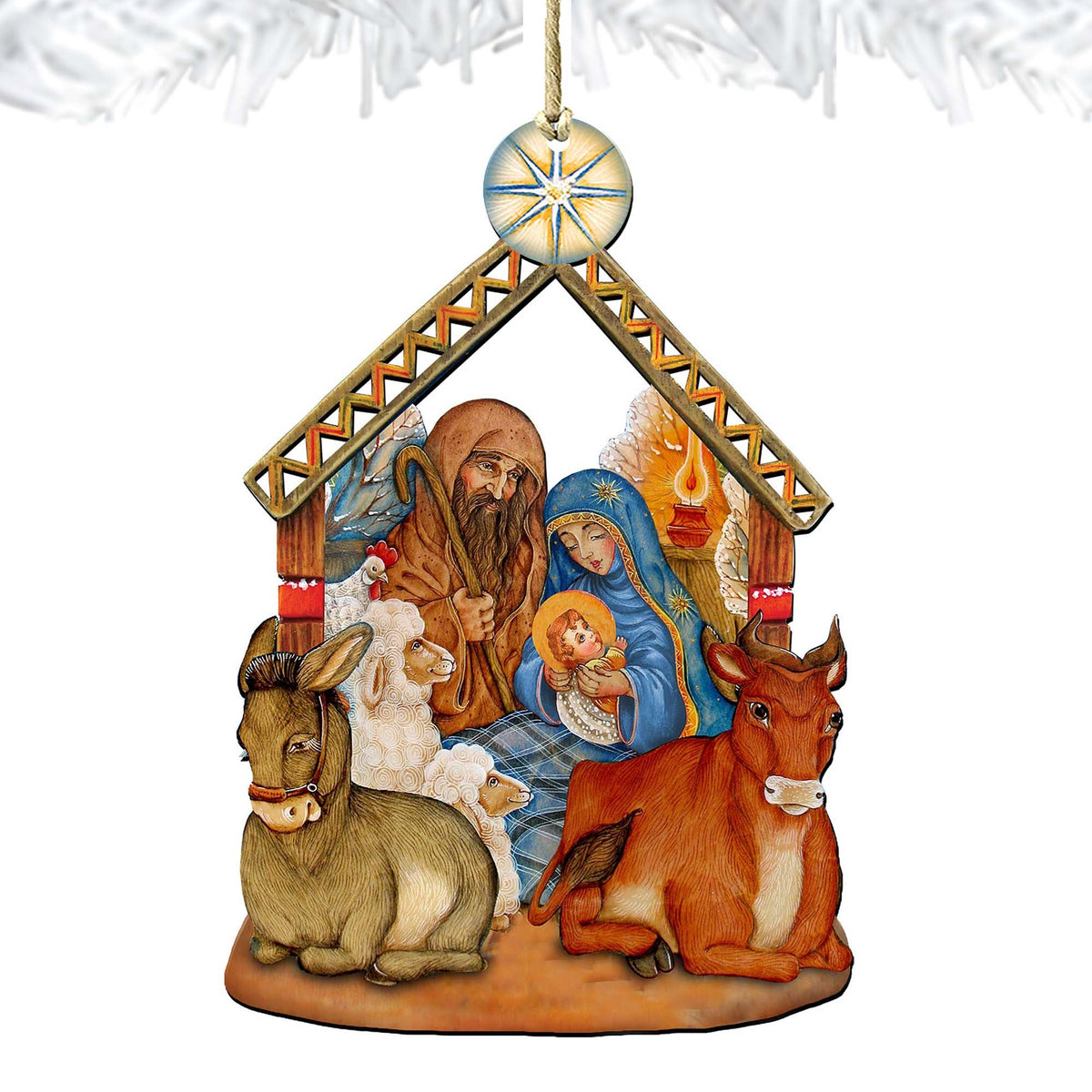 Nativity Christmas Wooden Ornaments by G. DeBrekht - Nativity Holiday Decor - 8114030