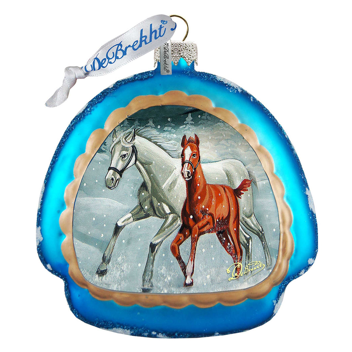 Winter Horses Glass Ornament by G. DeBrekht - Christmas Decor - 756-015