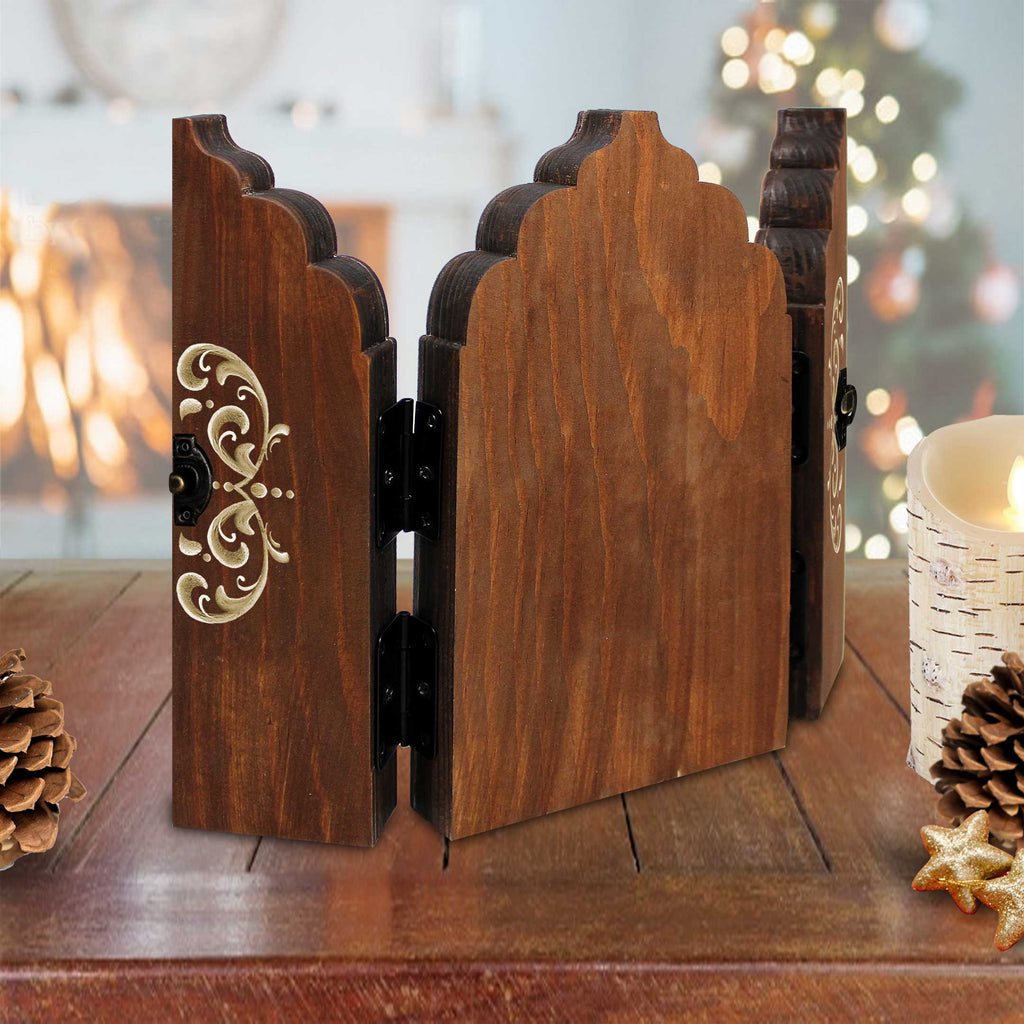 Christmas Story Wooden Tabletop Triptych - Nativity Holiday Decor - Limited Edition Centerpiece Figurine by G. Debrekht 89313-S3