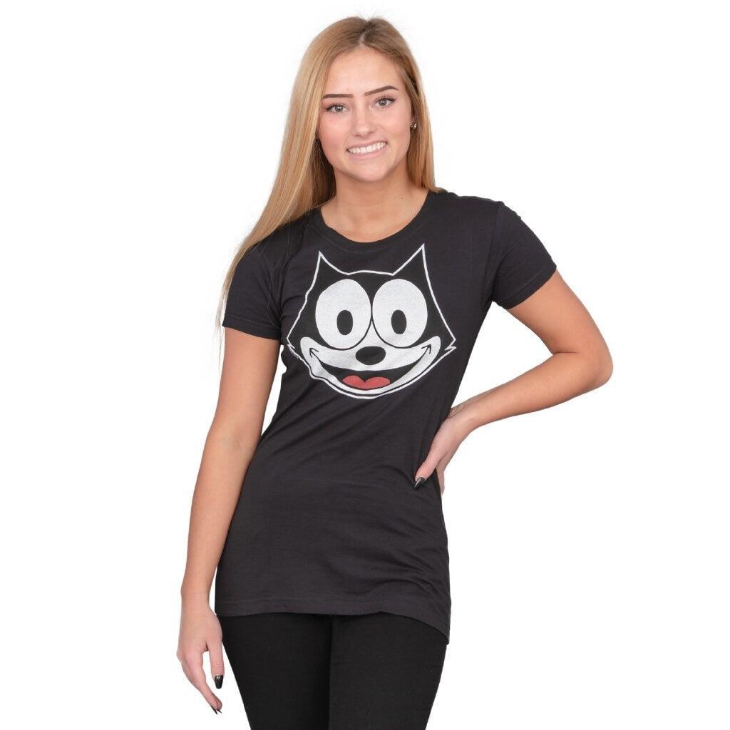 Felix the Cat Face Outline Adult Unisex Retro Animation Gift Idea T-shirt
