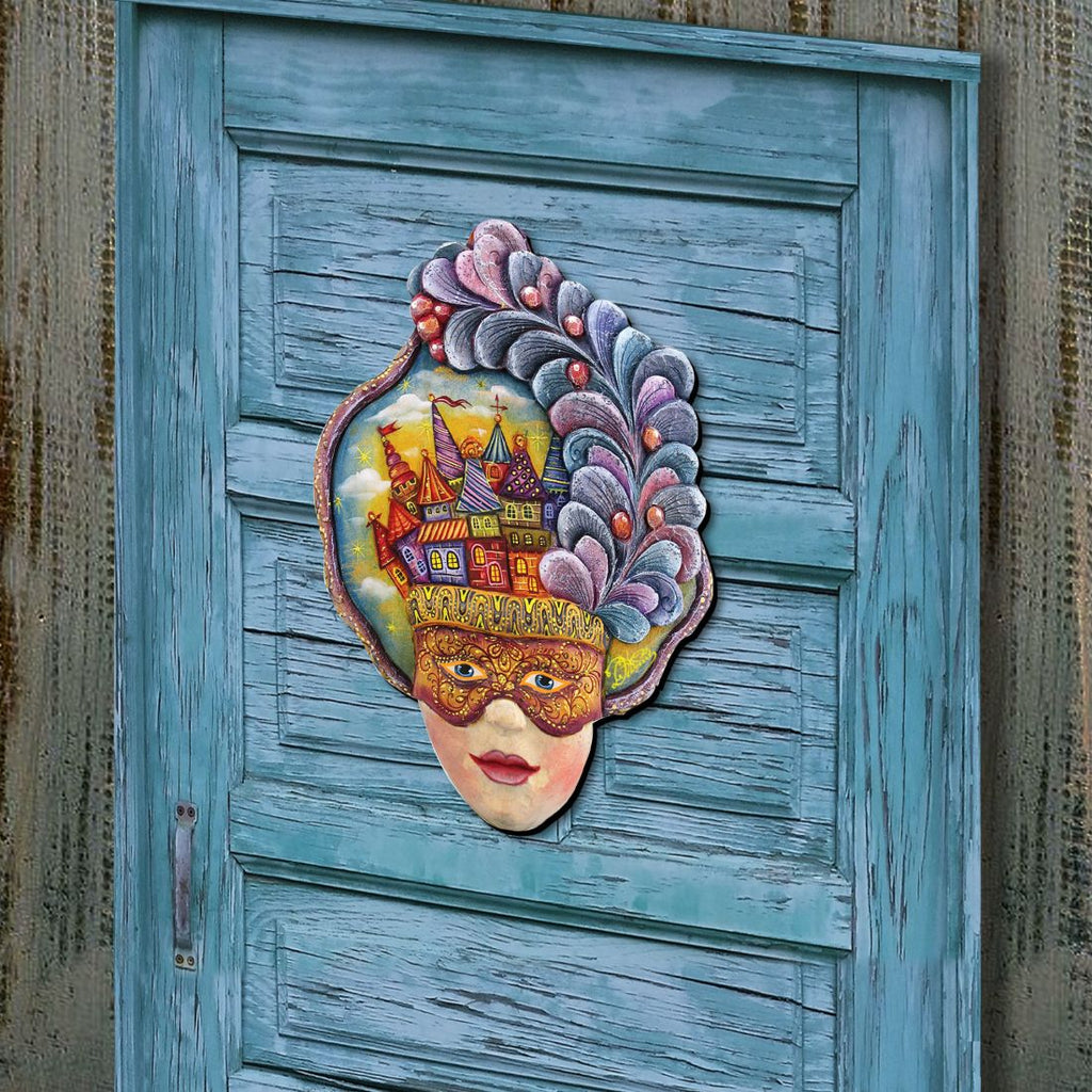 Carnival Mask Halloween  Door Decor by G. DeBrekht - Thanksgiving Halloween Decor - 8161038H