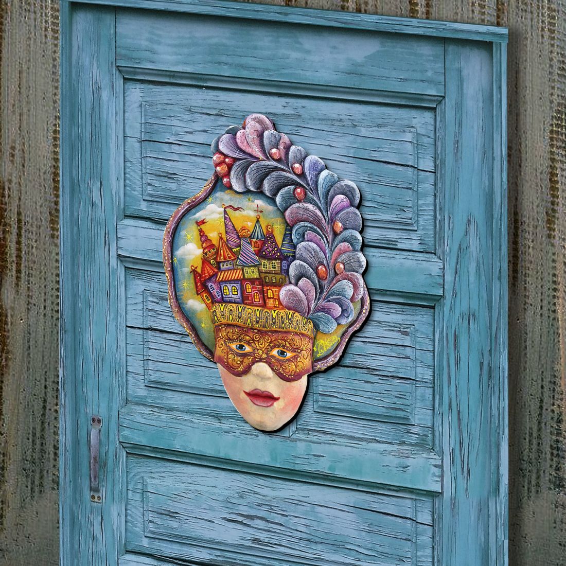 Carnival Mask Halloween  Door Decor by G. DeBrekht - Thanksgiving Halloween Decor - 8161038H