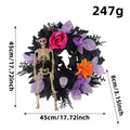 Halloween Skull Wreath Decoration - Spooky Gothic Door Hanger for Home Party Decor