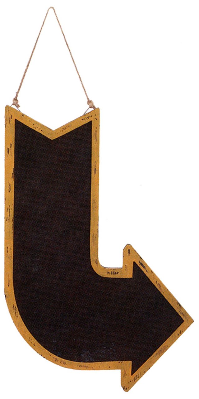 Wood Chalk Curved Arrow Wall Hanger