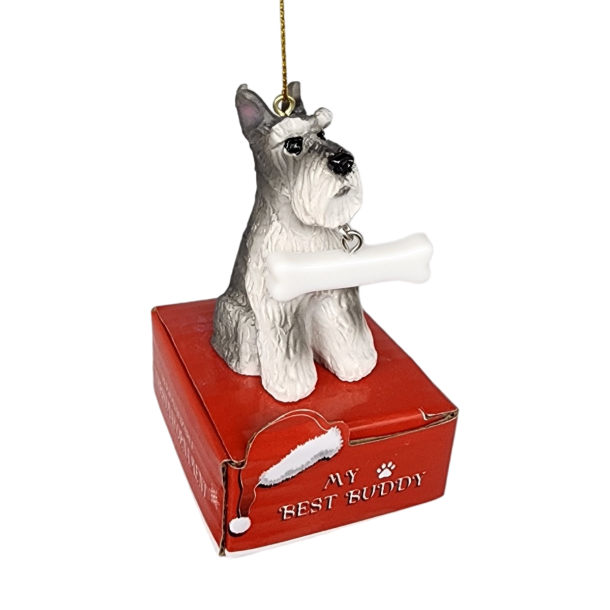 Cropped Schnauzer with Bone Ornament