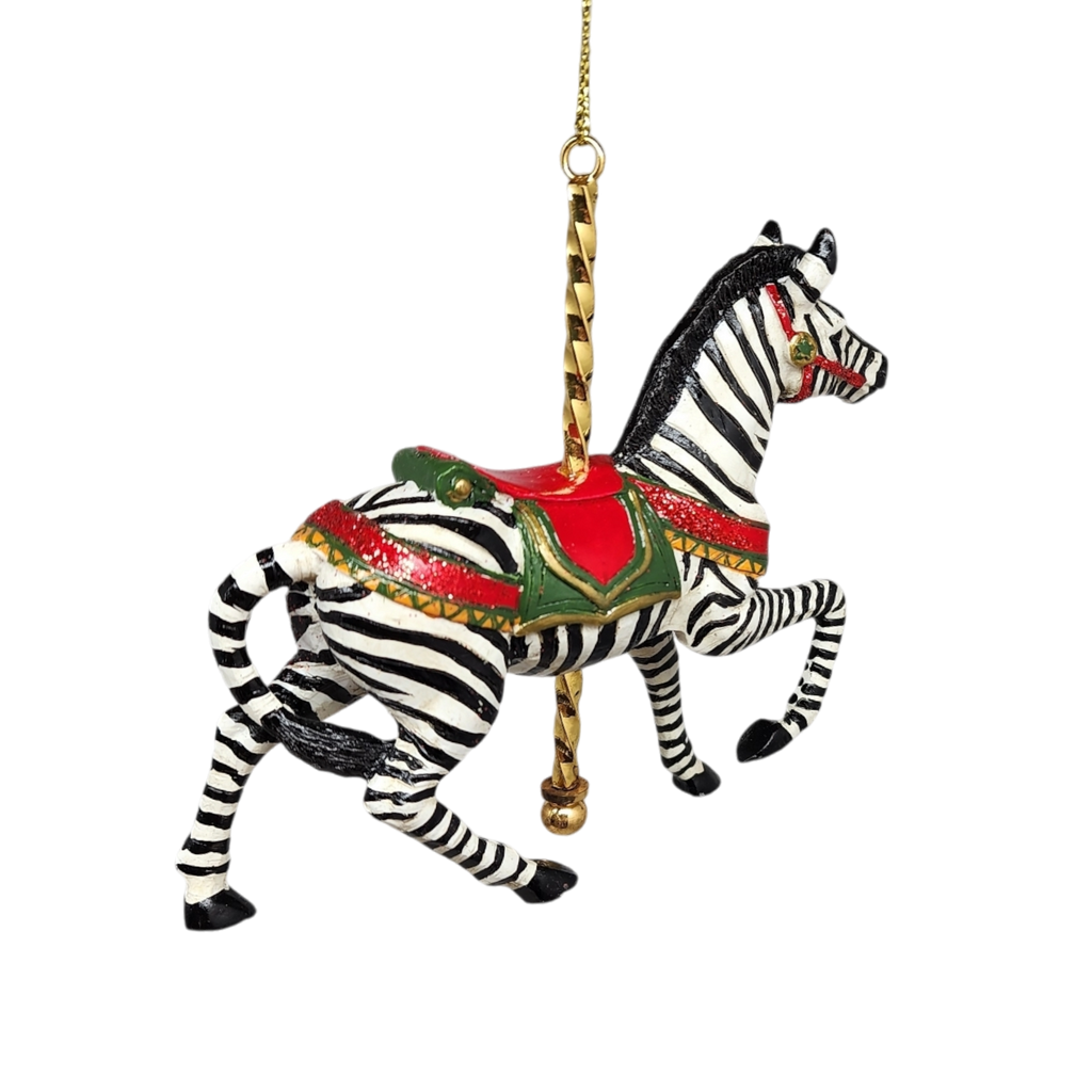 Resin Carousel Assortment Ornament - Zebra