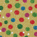 Snowy Pom Poms Gold Napkin Cocktail