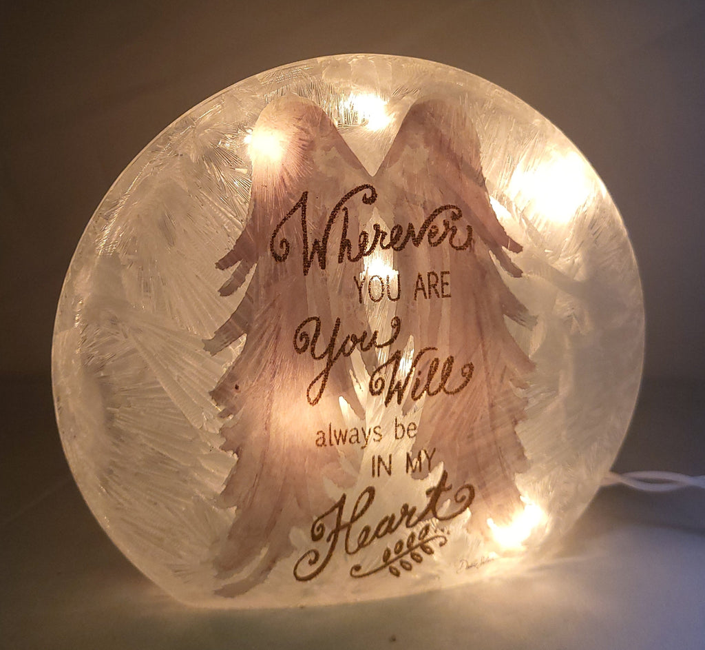 Lighted Glass Orb - Always be in my Heart