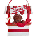 Dog Kisses - Kissing Booth Ornament -  Brown Goldendoodle