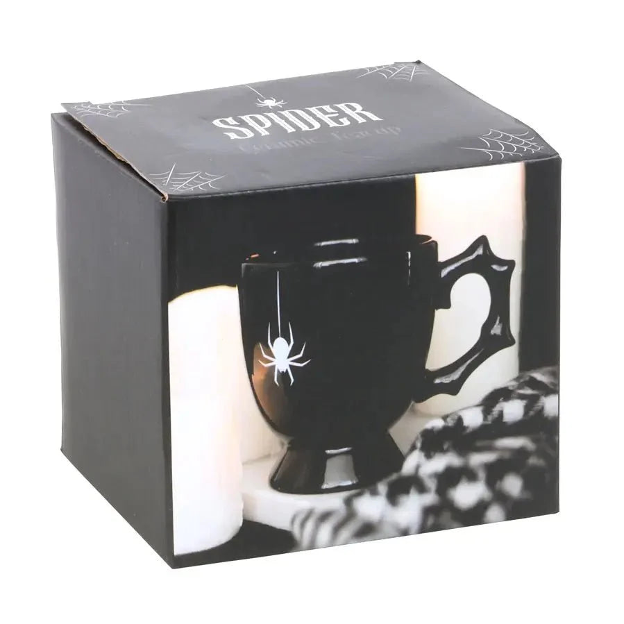 Gothic Halloween Black Spider Teacup