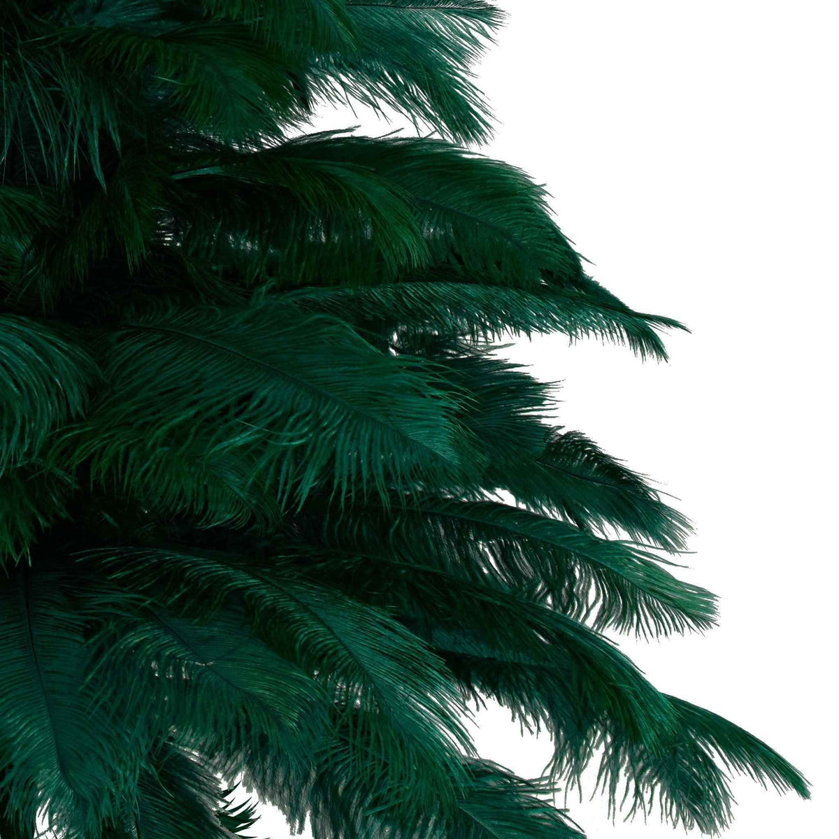 Green Ostrich Feather Christmas Tree