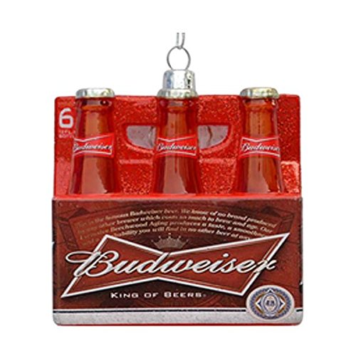Kurt Adler Glass Budweiser Ornament, 3.5-Inch, 6-Pack