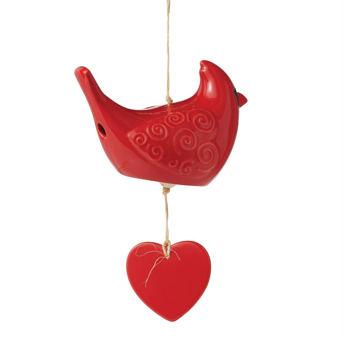 Cardinal Ceramic Wind Chime