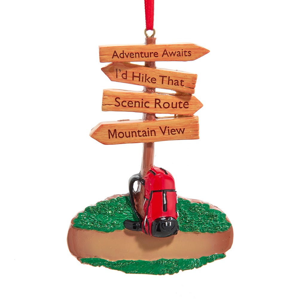 Hiking Sign Ornament