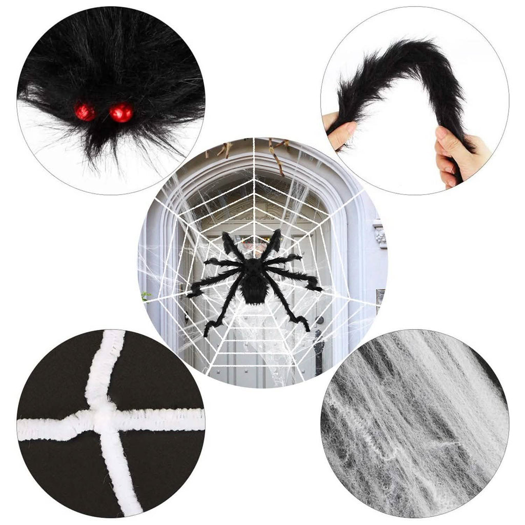 Halloween Decorations Spider 49" with 126" Tarantula Mega Spider Web