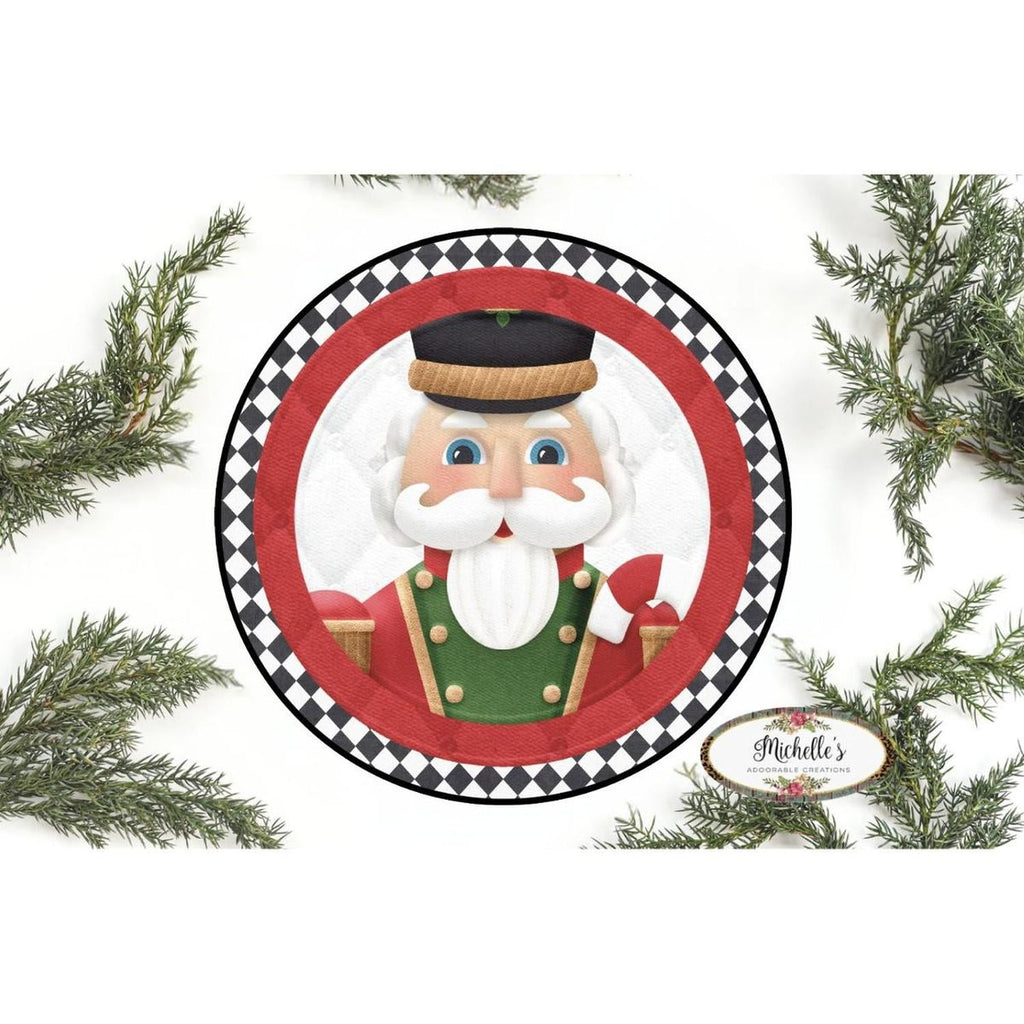 Harlequin Christmas Nutcracker Sign - Wreath Enhancement