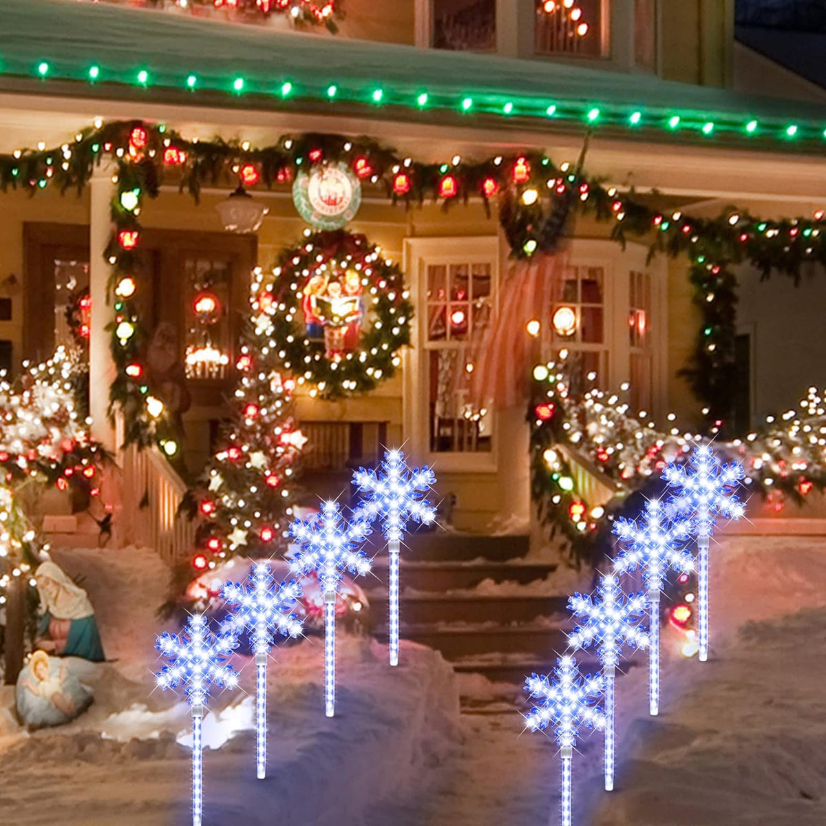 Lawn Stake Lighting - Blue and White