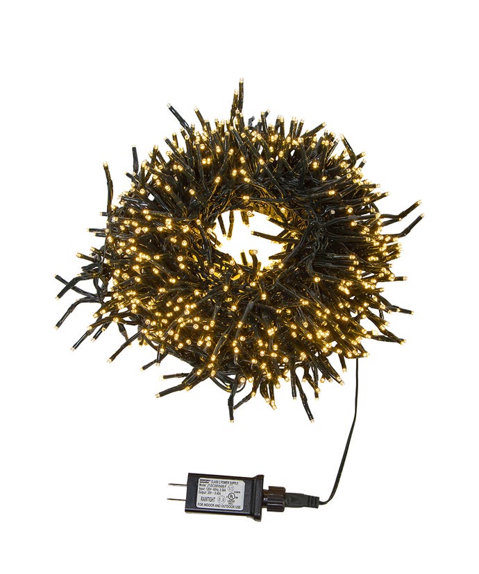 1000-Light Warm White LED Cluster Light Set