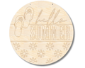 Unfinished Wood Etched Hello Summer Flip Flop Door Sign | Paint By Line Crafts | up to 30" DIY