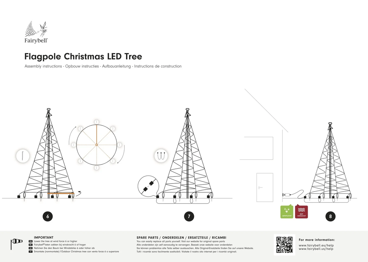 Fairybell 25 Foot Flagpole Tree - 1500 LED Multi Color