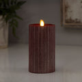 Luminara Red Metallic Furrow Moving Flame Pillar