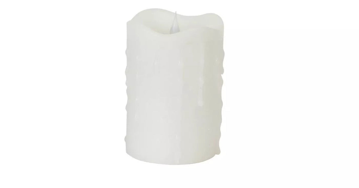LED Textured Candle - 4x6 - White