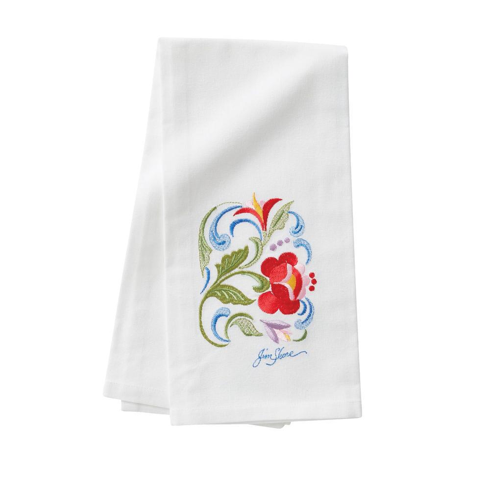 Embroidered Tea Towel - Roses