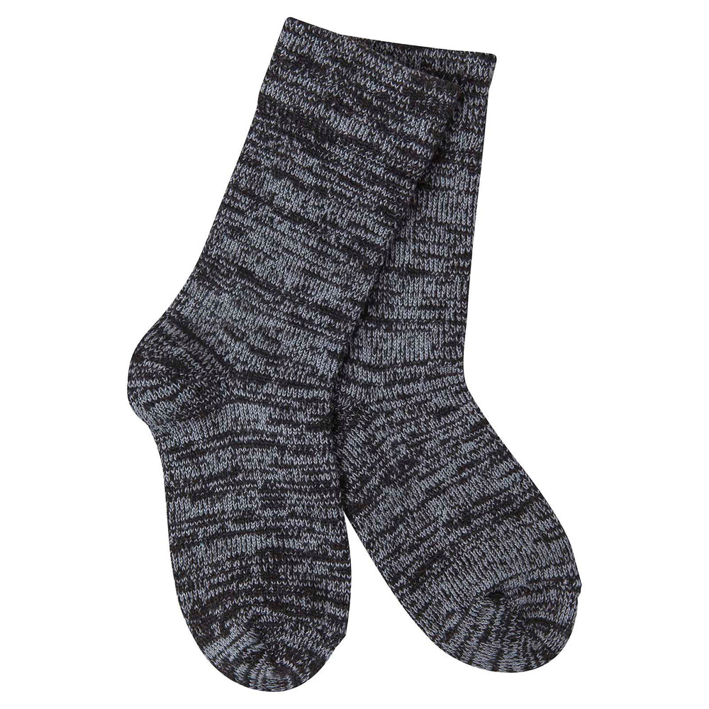 Mouse Creek Gallery Slub Socks - Grey / Black - Child Size 10 -13
