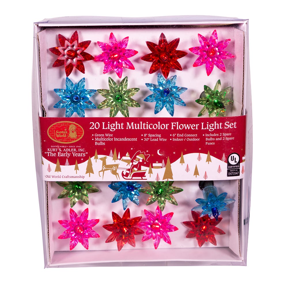 20-Light Multicolored Flower Light Set