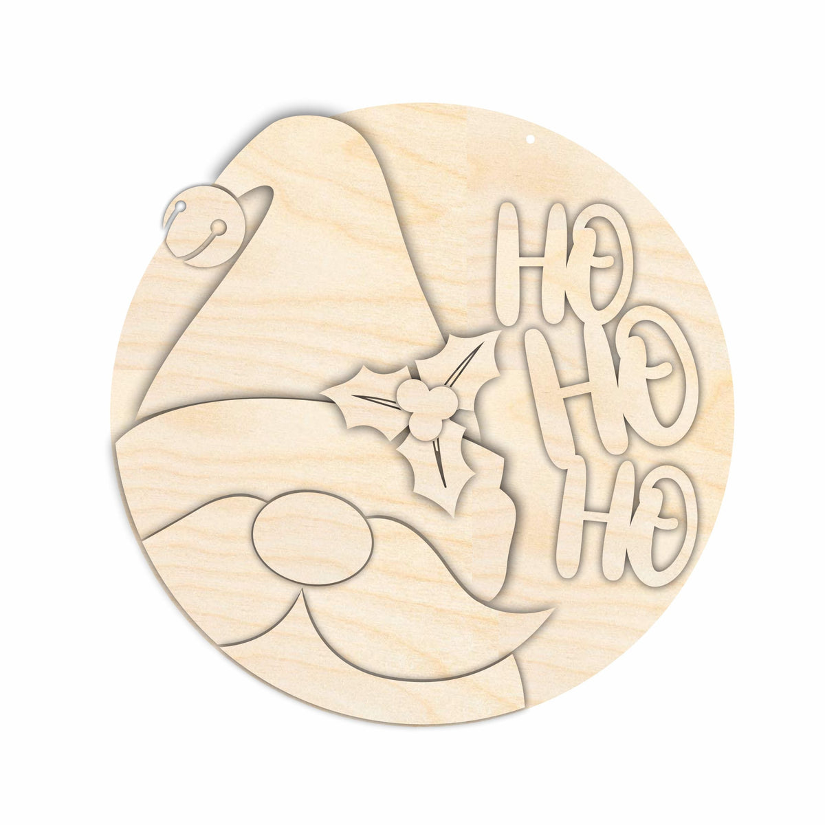 Unfinished Wood Ho Ho Ho Christmas Door Sign Kit | Wood Craft Cutouts | 1/4" Thick |