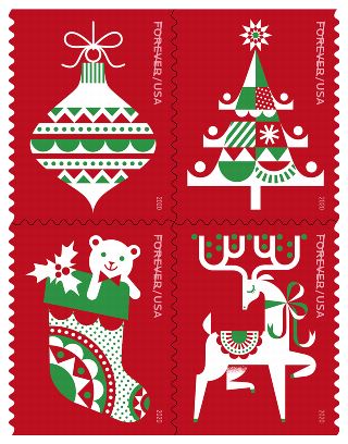 2020 Holiday Delights Forever Postage Stamps – 20 or 100