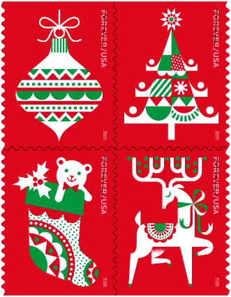 2020 Holiday Delights Forever Postage Stamps – 20 or 100