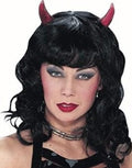 Adult Black Horned Light-Up Devil Wig