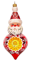 Shimmer And Glow Santa Ornament