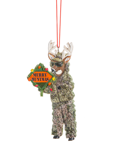 Merry Huntmas Deer Ornament