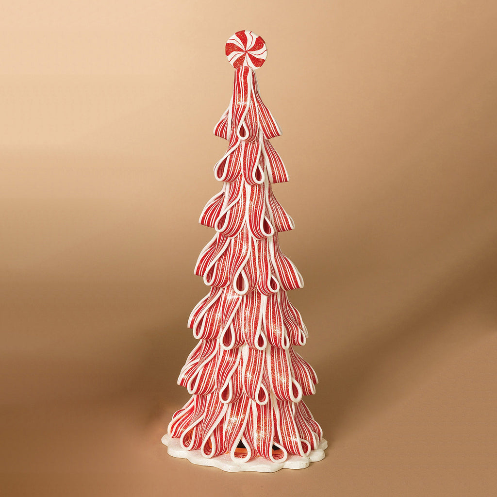 Lighted Peppermint Tree - 13 Inch