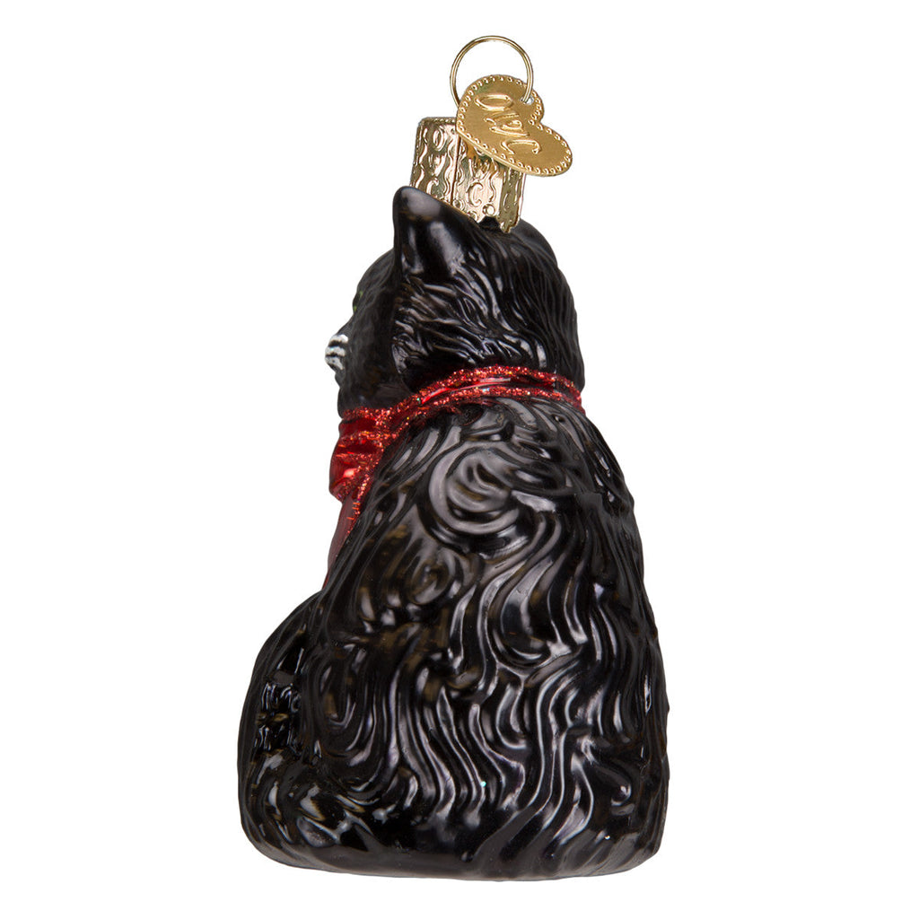 Tuxedo Kitty Glass Ornament