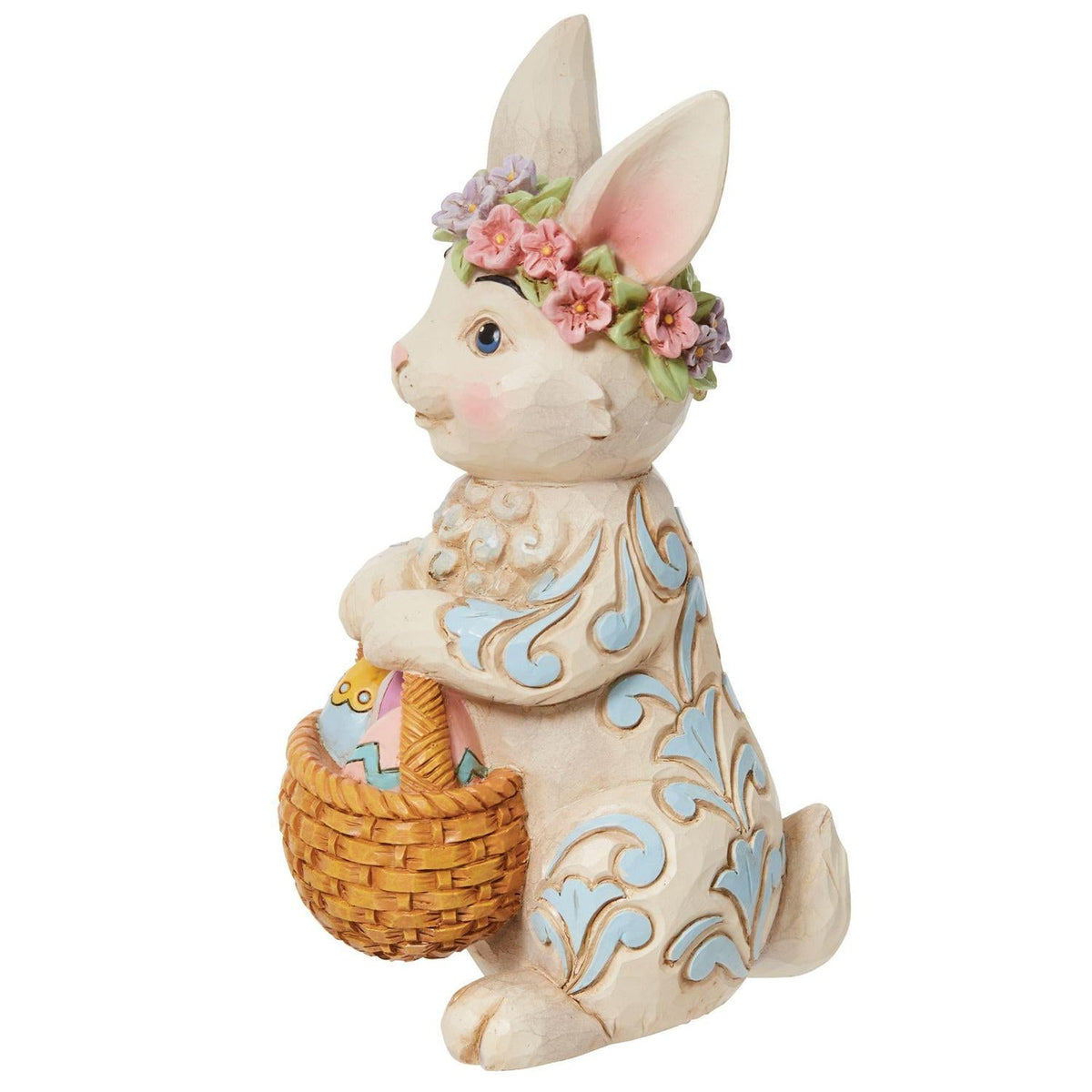 Pint Bunny with Floral Crown Figurine
