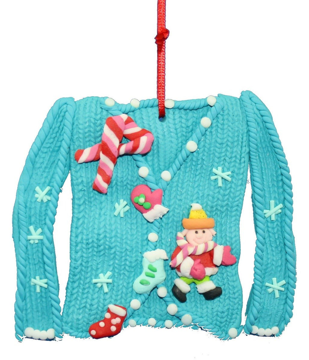 Claydough Sweater Ornament - Blue