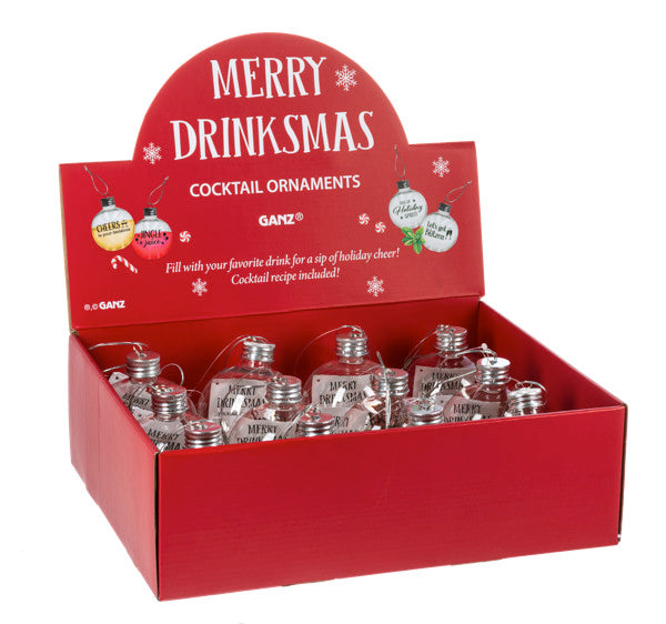 Fillable Cocktail Ornament with Recipe -