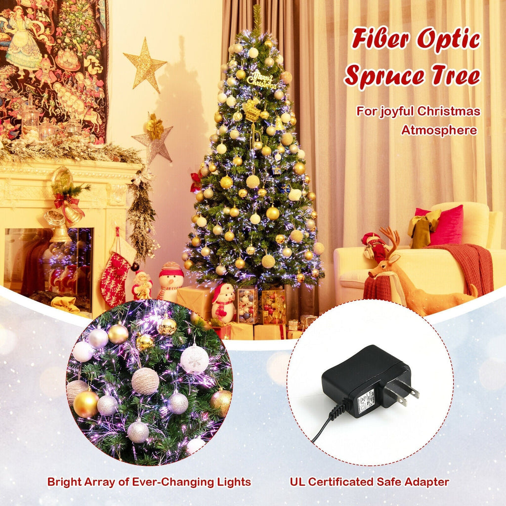 Pre-lit Multi-Colored Fiber Optic Spruce Artificial Christmas Tree