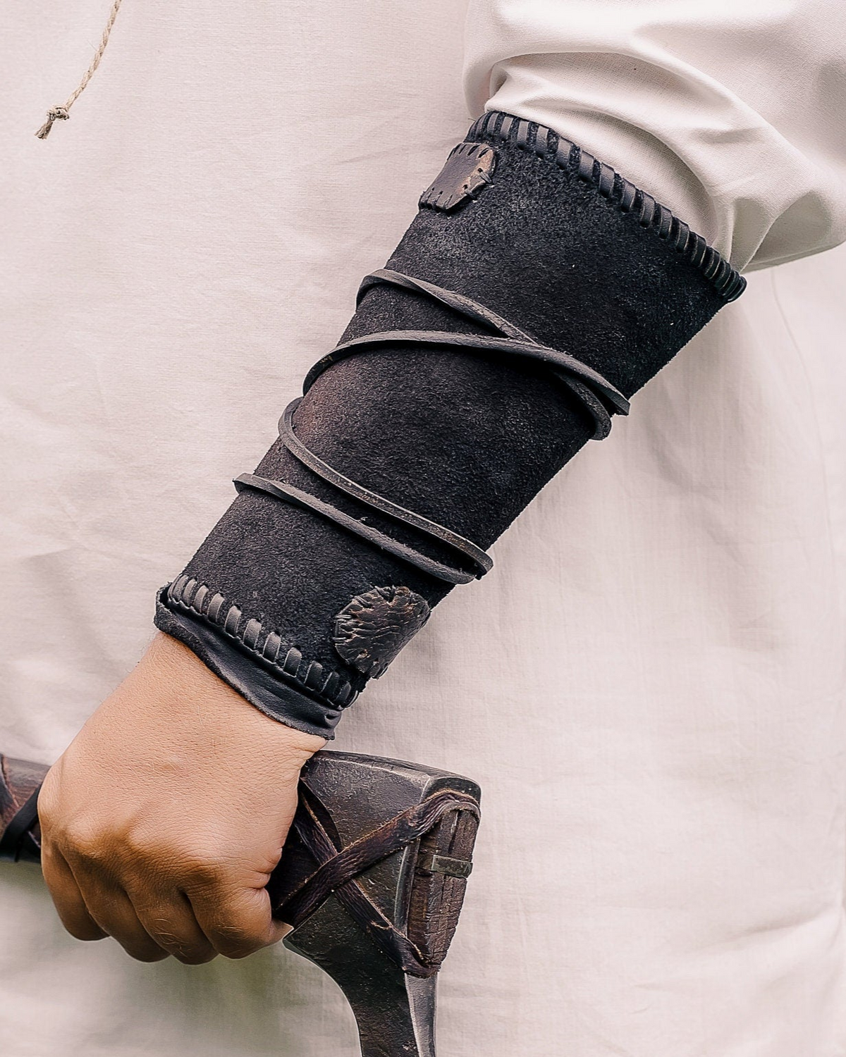 Viking leather bracers