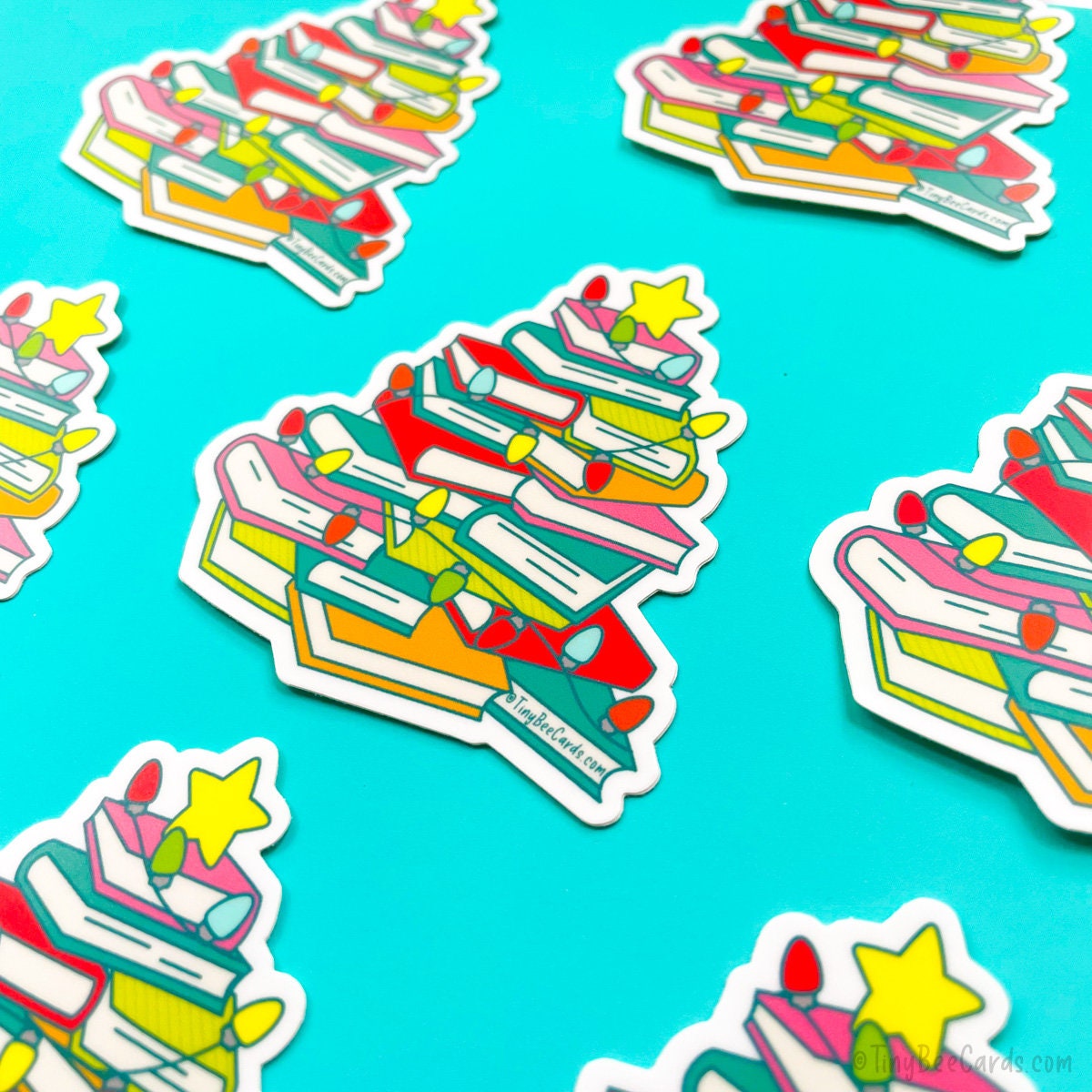 Book Christmas Tree Vinyl Sticker