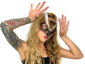 Layered Eagle Owl Handmade Genuine Leather Mask